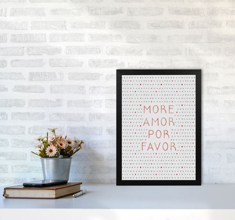 More Amor Pink Love Quote Print By Orara Studio A3 White Frame