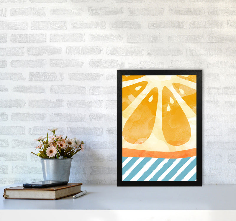 Orange Abstract Print By Orara Studio, Framed Kitchen Wall Art A3 White Frame