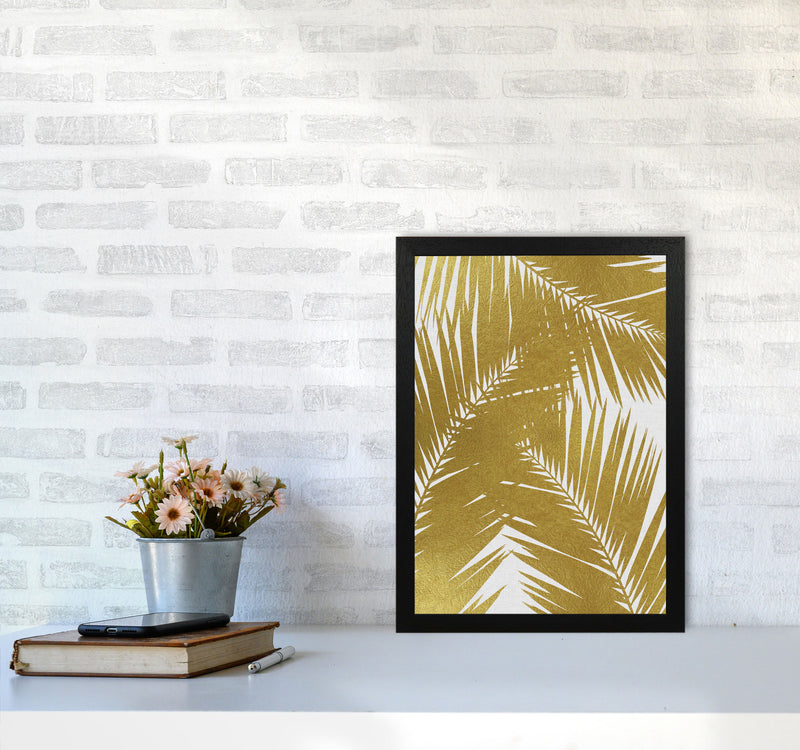 Palm Leaf Gold III Print By Orara Studio, Framed Botanical & Nature Art Print A3 White Frame