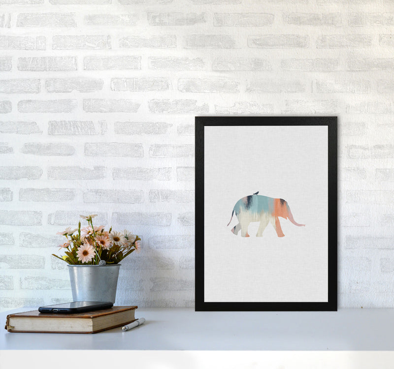 Pastel Elephant Print By Orara Studio Animal Art Print A3 White Frame
