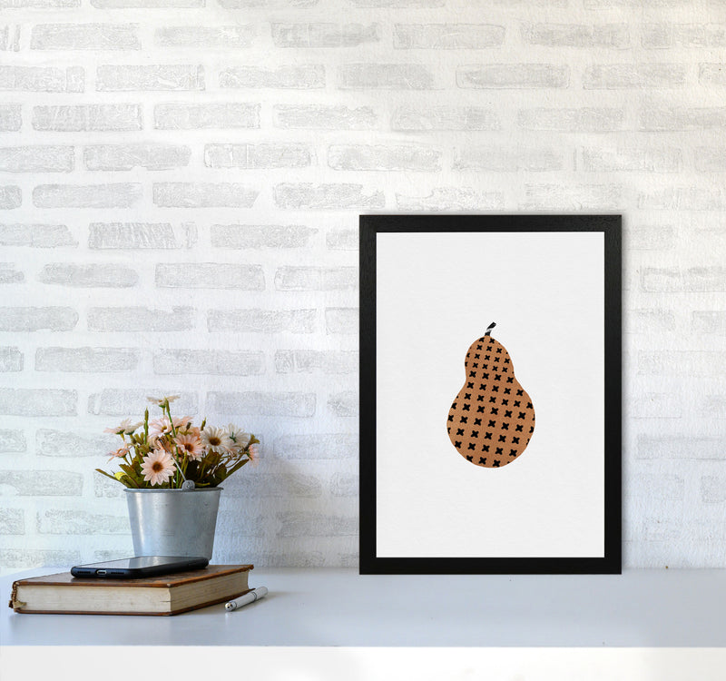 Pear Fruit Illustration Print By Orara Studio, Framed Kitchen Wall Art A3 White Frame