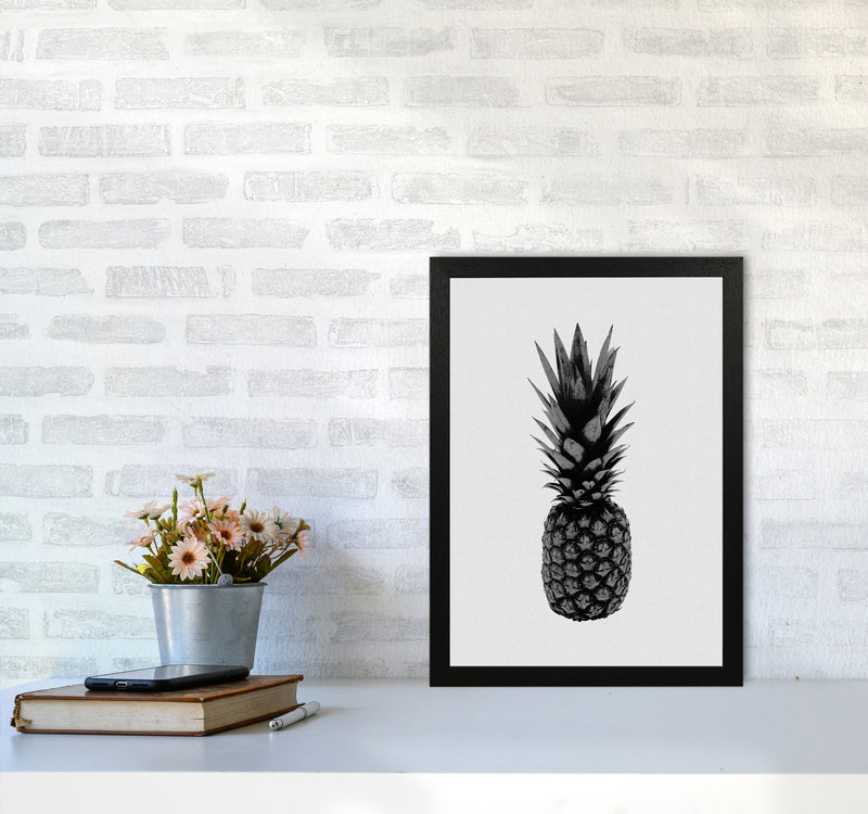Pineapple Black & White Print By Orara Studio, Framed Kitchen Wall Art A3 White Frame
