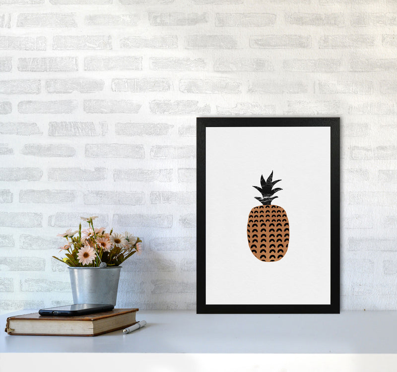 Pineapple Fruit Illustration Print By Orara Studio, Framed Kitchen Wall Art A3 White Frame