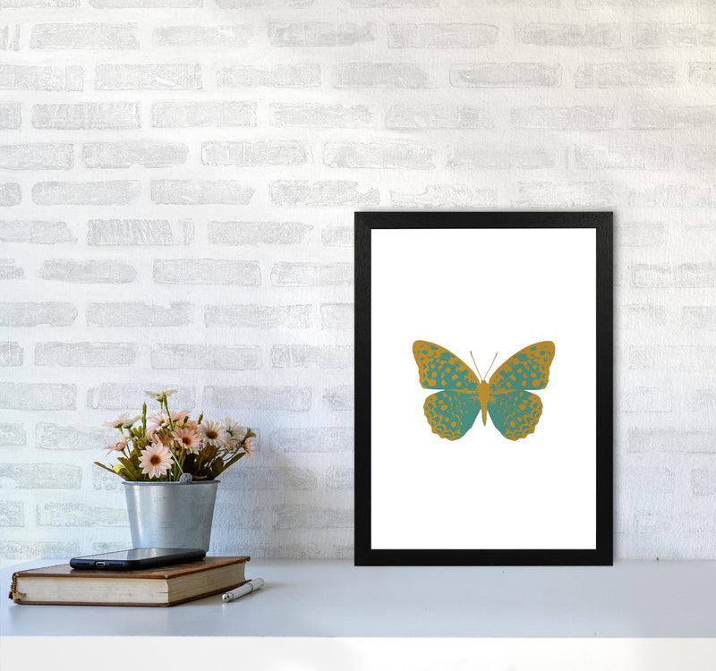 Teal Butterfly Print By Orara Studio Animal Art Print A3 White Frame