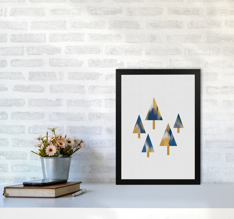 Trees Blue & Yellow Print By Orara Studio A3 White Frame