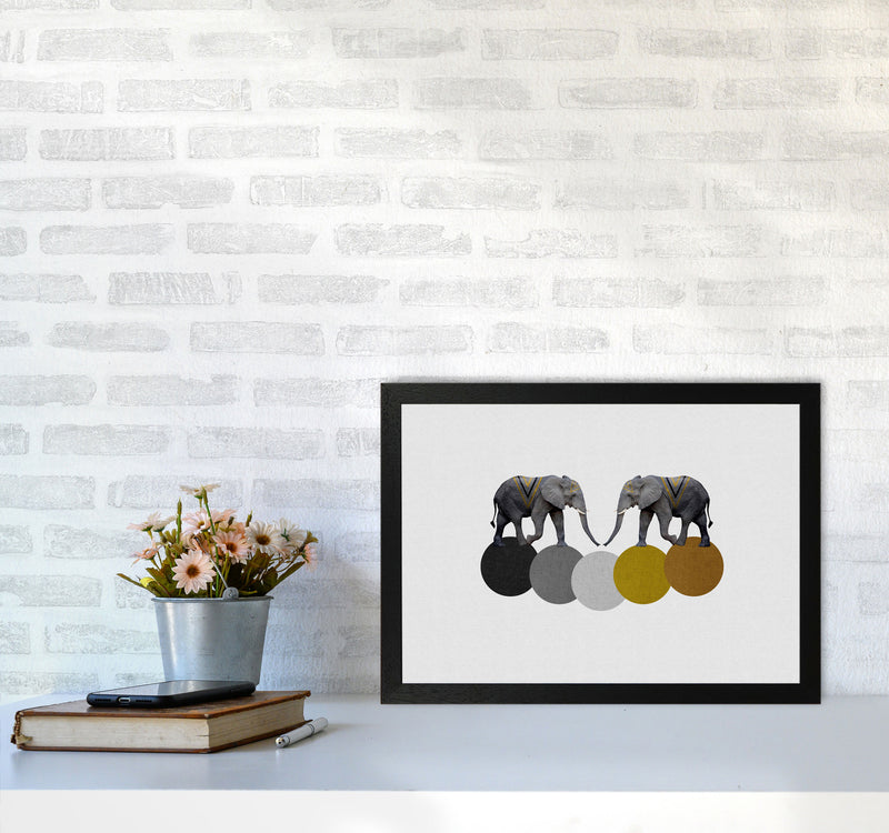 Tribal Elephants Print By Orara Studio Animal Art Print A3 White Frame