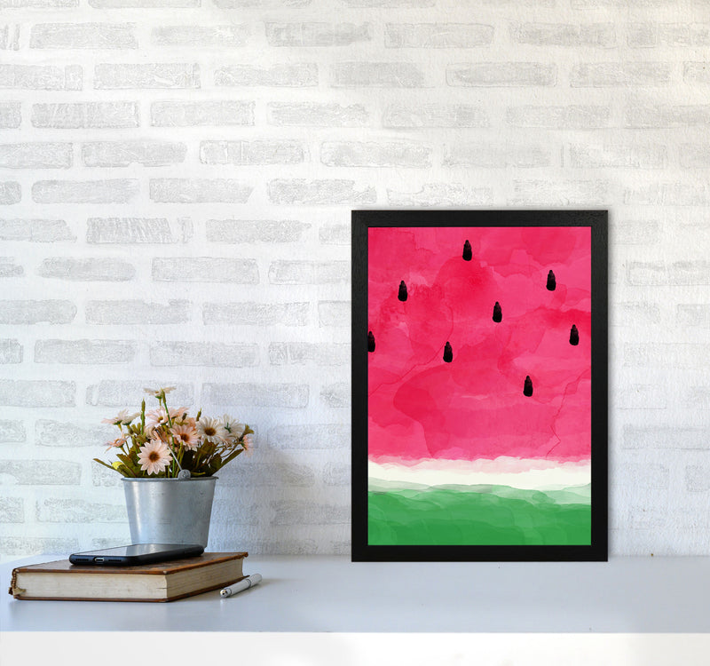 Watermelon Abstract Print By Orara Studio, Framed Kitchen Wall Art A3 White Frame