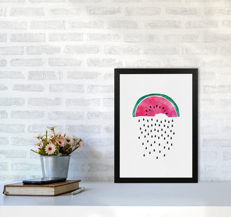 Watermelon Rain Print By Orara Studio, Framed Kitchen Wall Art A3 White Frame
