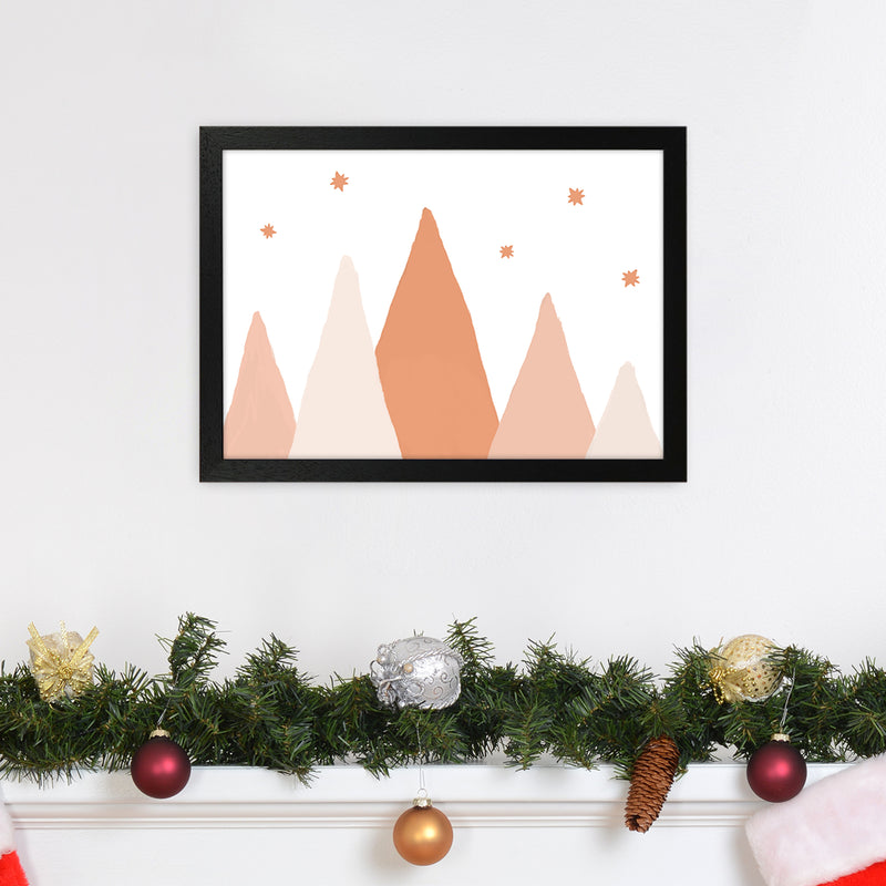 Blush Mountains Christmas Art Print by Orara Studio A3 White Frame