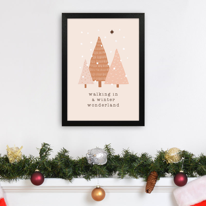 Walking In A Winter Wonderdland Christmas Art Print by Orara Studio A3 White Frame