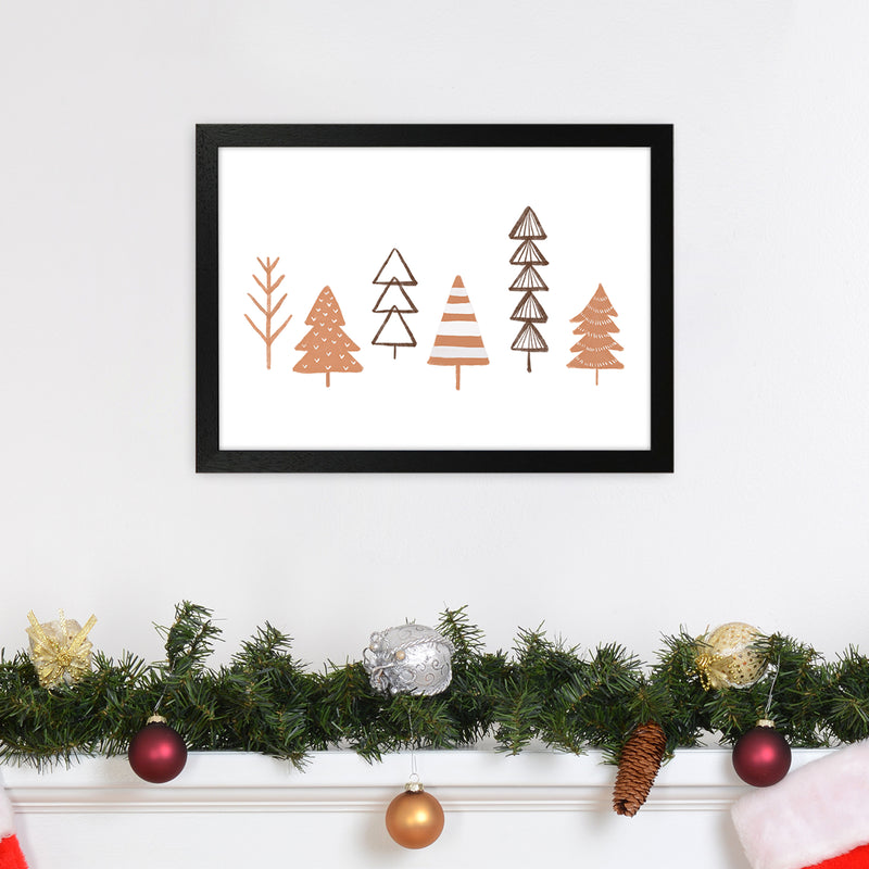Winter Trees Illustration Christmas Art Print by Orara Studio A3 White Frame