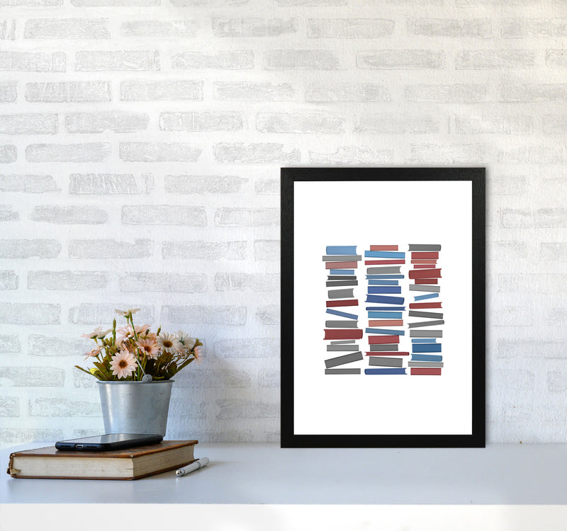 Books Colourful Abstract Art Print by Orara Studio A3 White Frame