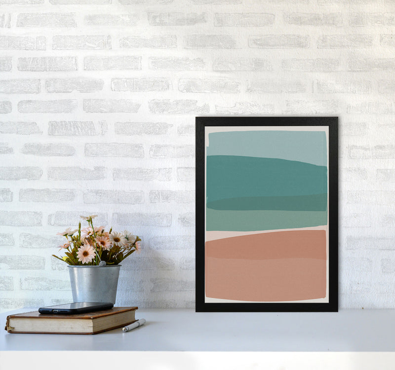 Modern Turquoise and Pink Abstract Art Print by Orara Studio A3 White Frame