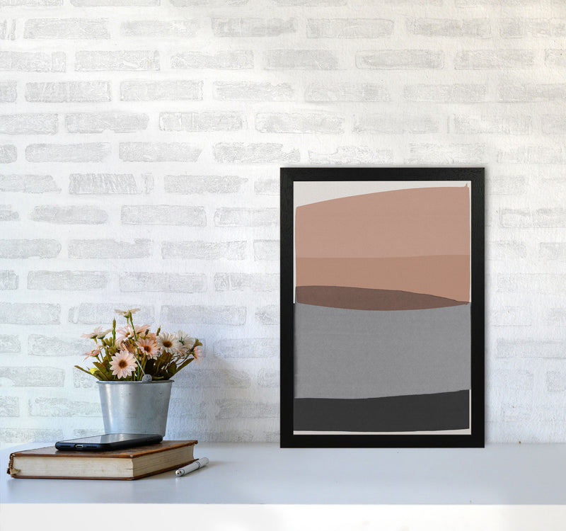 Modern Pink and Grey Abstract Art Print by Orara Studio A3 White Frame