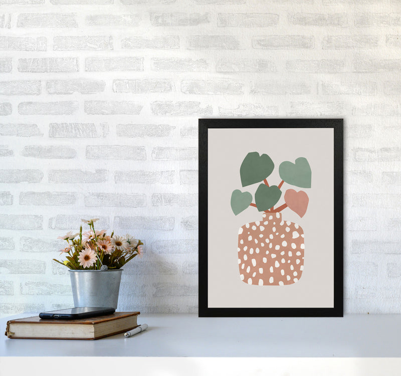 Terrazzo & Heart Plant Art Print by Orara Studios A3 White Frame