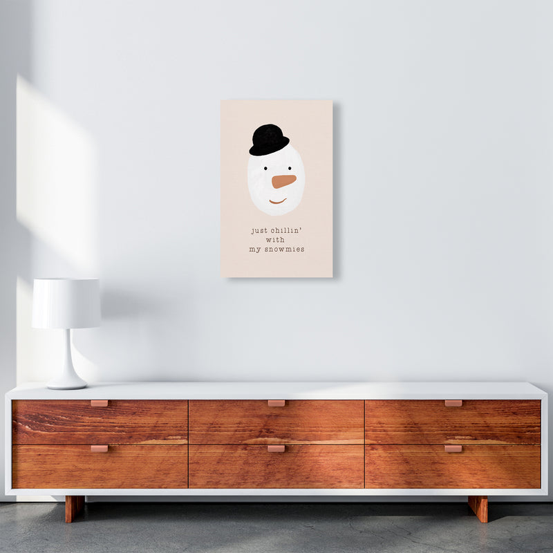 Chilling With My Snowmies Christmas Art Print by Orara Studio A3 Canvas