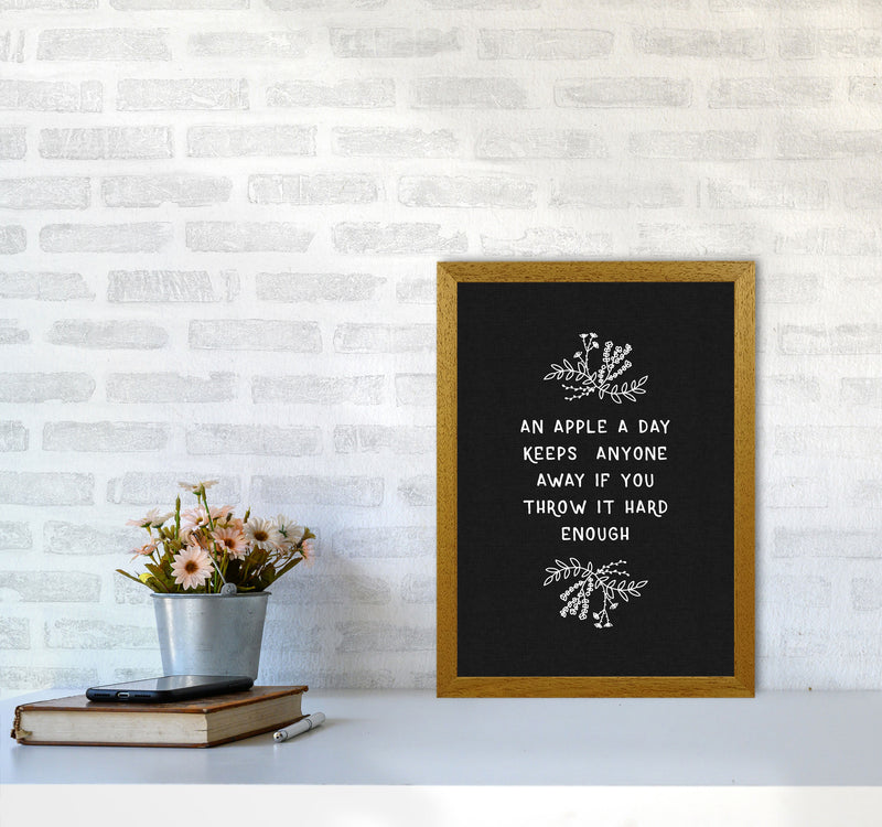 An Apple A Day Funny Quote Print By Orara Studio A3 Print Only