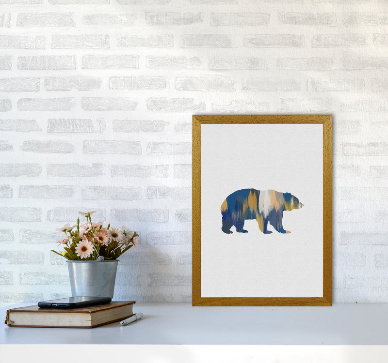 Bear Blue & Yellow Animal Art Print By Orara Studio Animal Art Print A3 Print Only