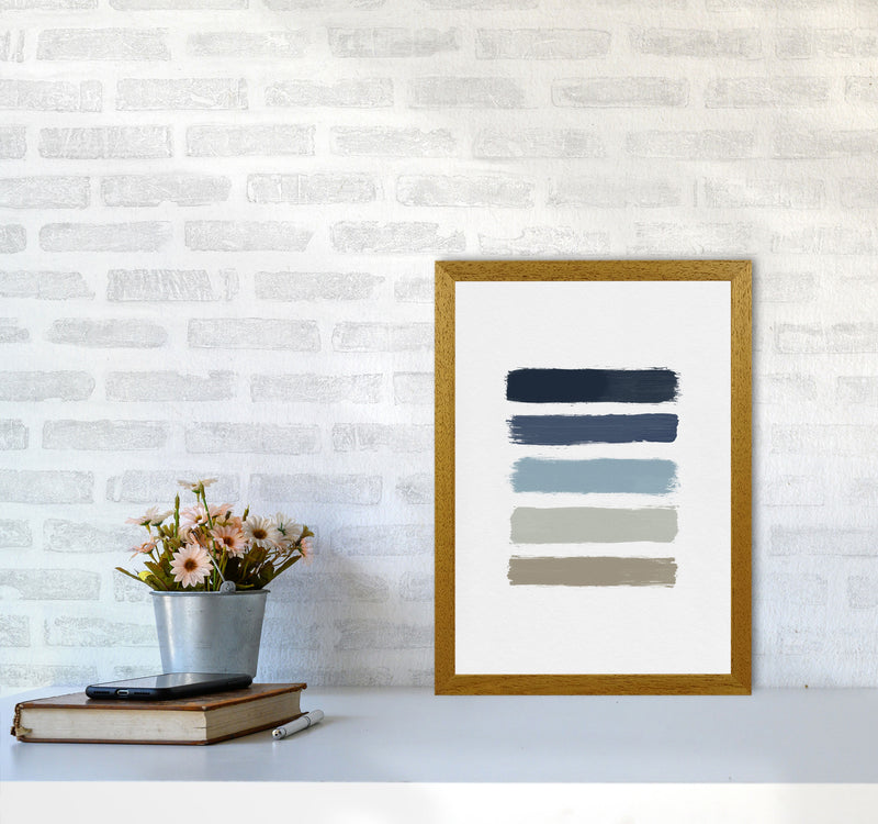 Blue & Taupe Stripes Print By Orara Studio A3 Print Only