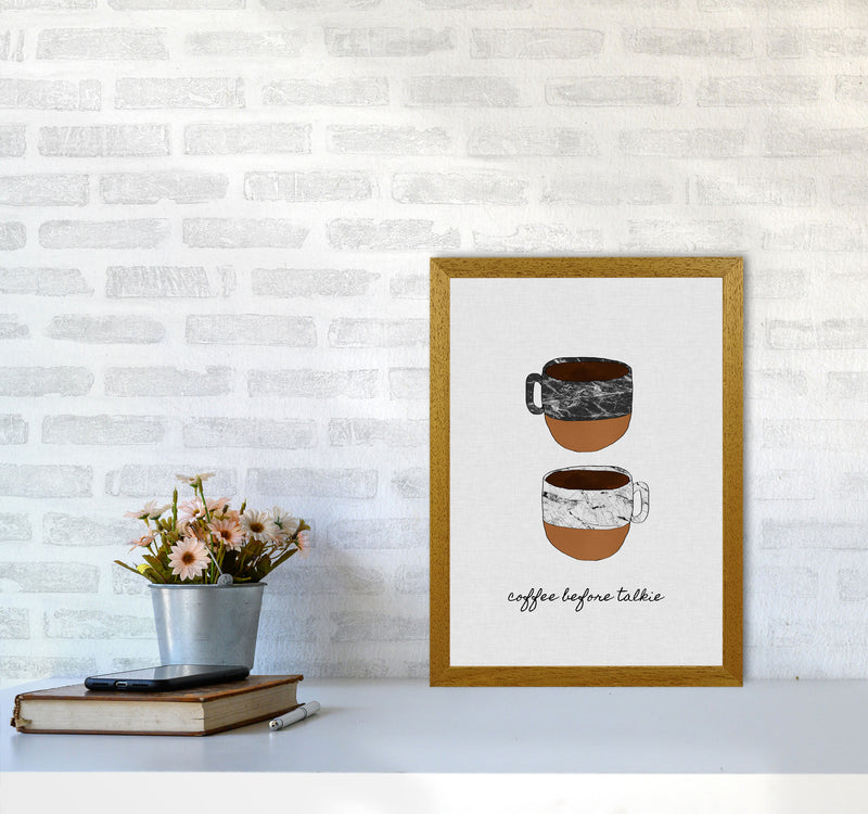 Coffee Before Talkie Print By Orara Studio, Framed Kitchen Wall Art A3 Print Only