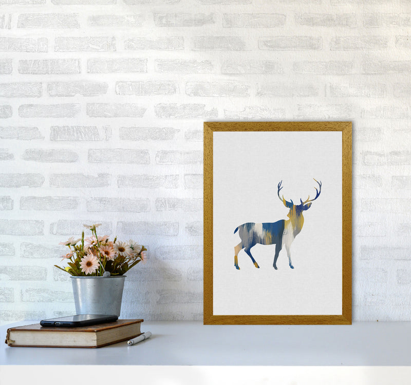 Deer Blue & Yellow Print By Orara Studio Animal Art Print A3 Print Only