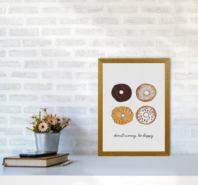Donut Worry Print By Orara Studio, Framed Kitchen Wall Art A3 Print Only