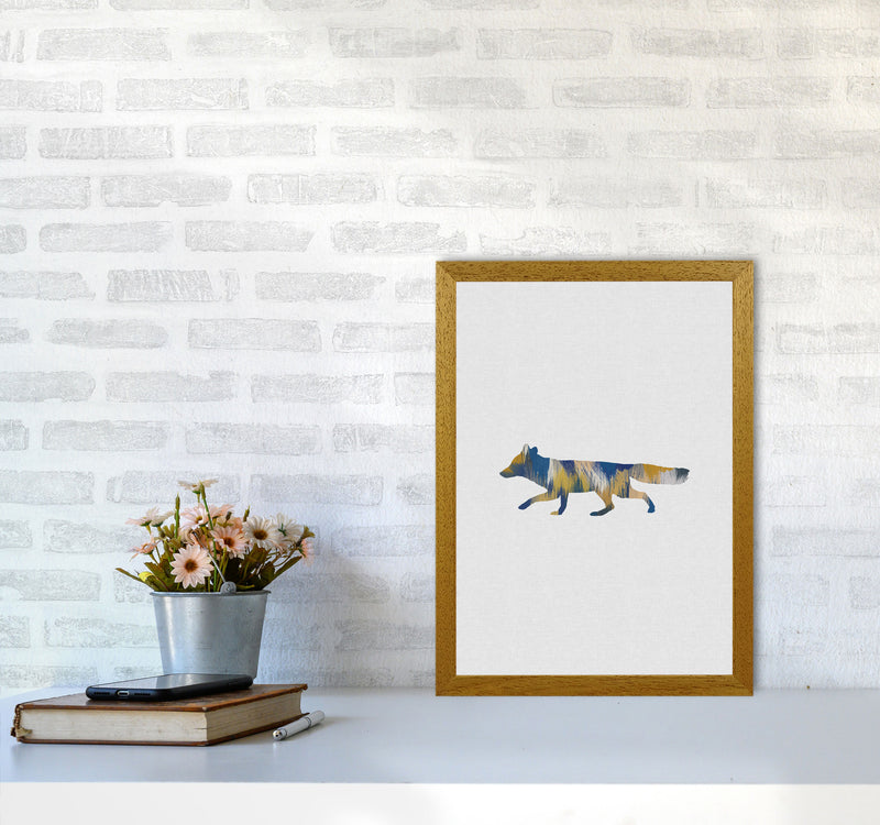 Fox Blue & Yellow Print By Orara Studio Animal Art Print A3 Print Only