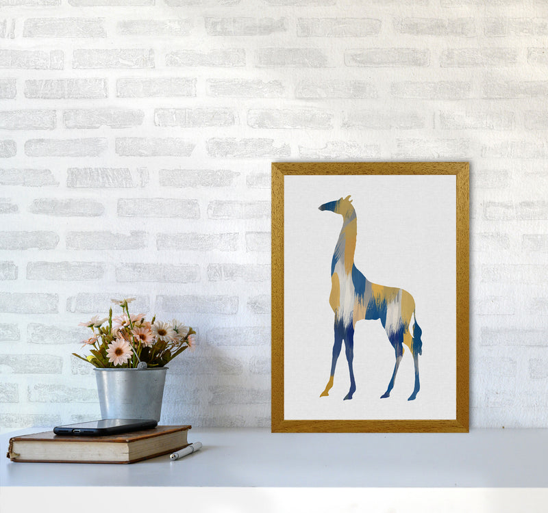 Giraffe Blue & Yellow Print By Orara Studio Animal Art Print A3 Print Only