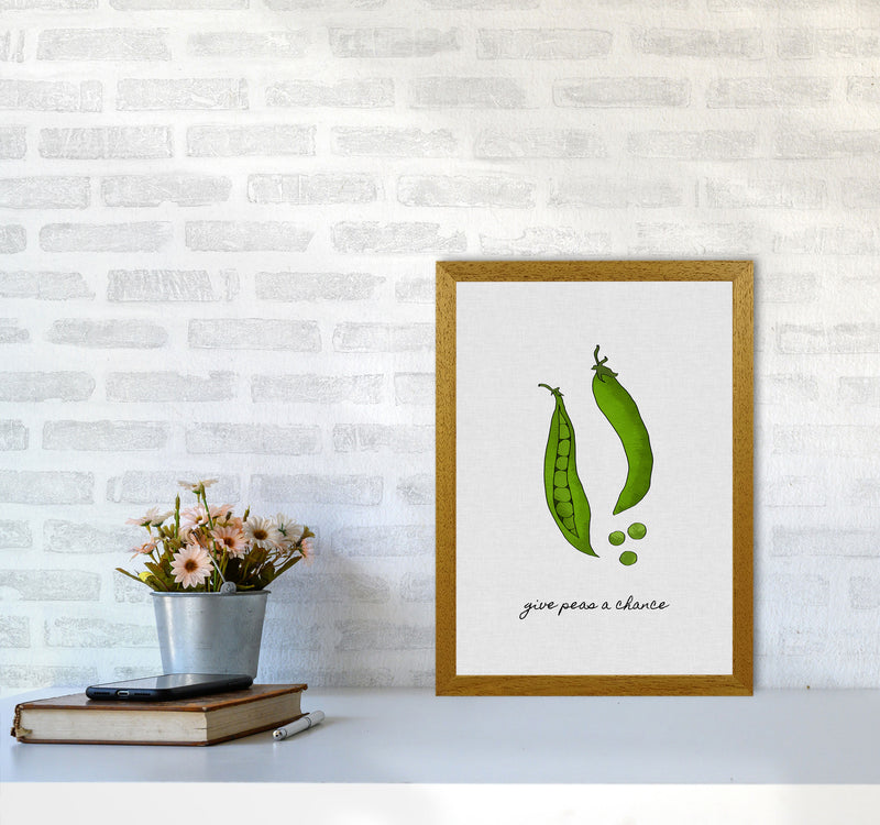 Give Peas A Chance Print By Orara Studio, Framed Kitchen Wall Art A3 Print Only