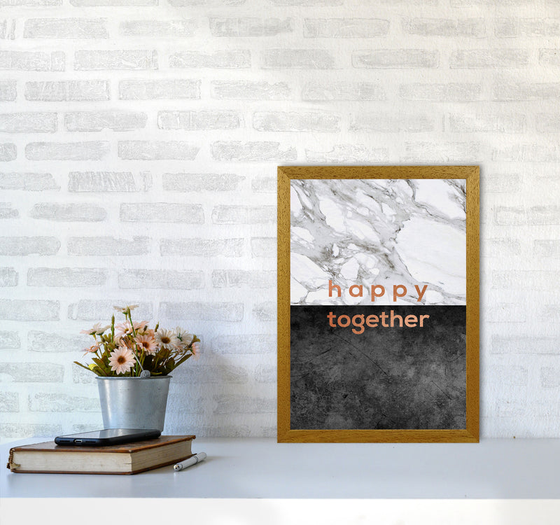 Happy Together Copper Quote Print By Orara Studio A3 Print Only