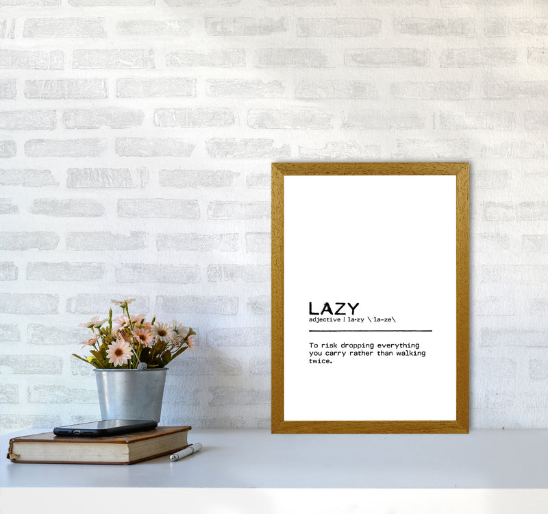Lazy Risk Definition Quote Print By Orara Studio A3 Print Only