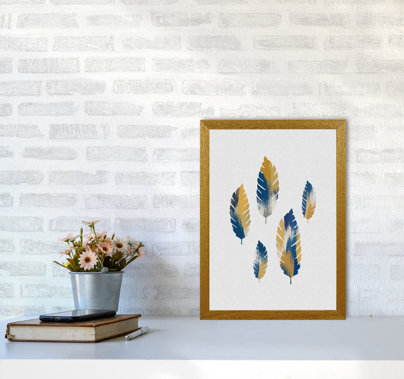 Leaves Blue & Yellow Print By Orara Studio A3 Print Only