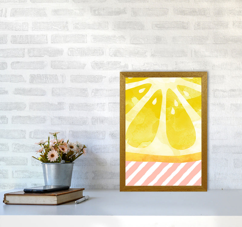 Lemon Abstract Print By Orara Studio, Framed Kitchen Wall Art A3 Print Only