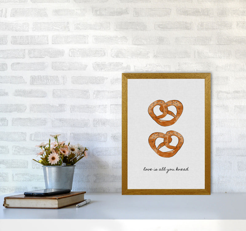 Love Is All You Knead Print By Orara Studio, Framed Kitchen Wall Art A3 Print Only