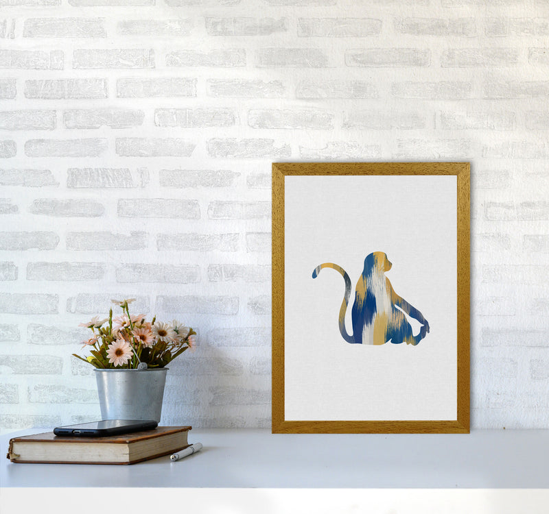 Monkey Blue & Yellow Print By Orara Studio Animal Art Print A3 Print Only