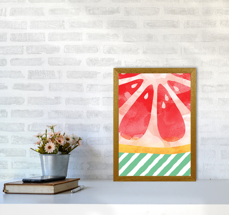 Red Grapefruit Abstract Print By Orara Studio, Framed Kitchen Wall Art A3 Print Only