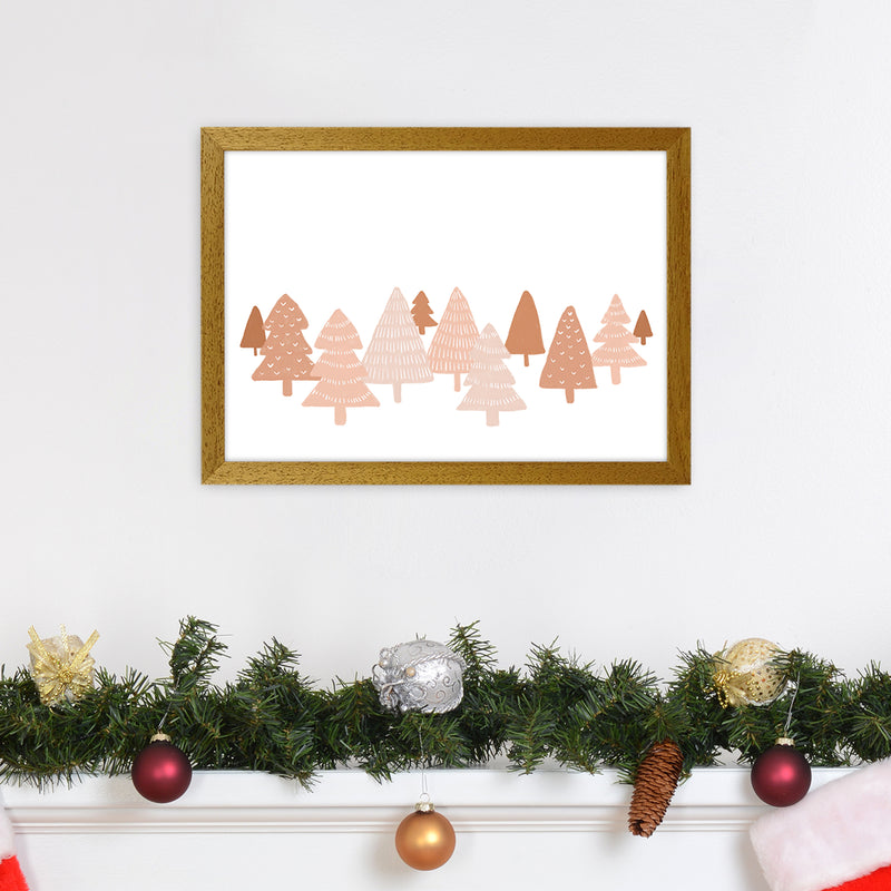Blush Winter Trees Christmas Art Print by Orara Studio A3 Print Only