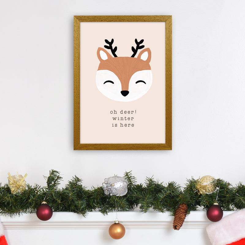 Oh Deer Winter Is Here Christmas Art Print by Orara Studio A3 Print Only