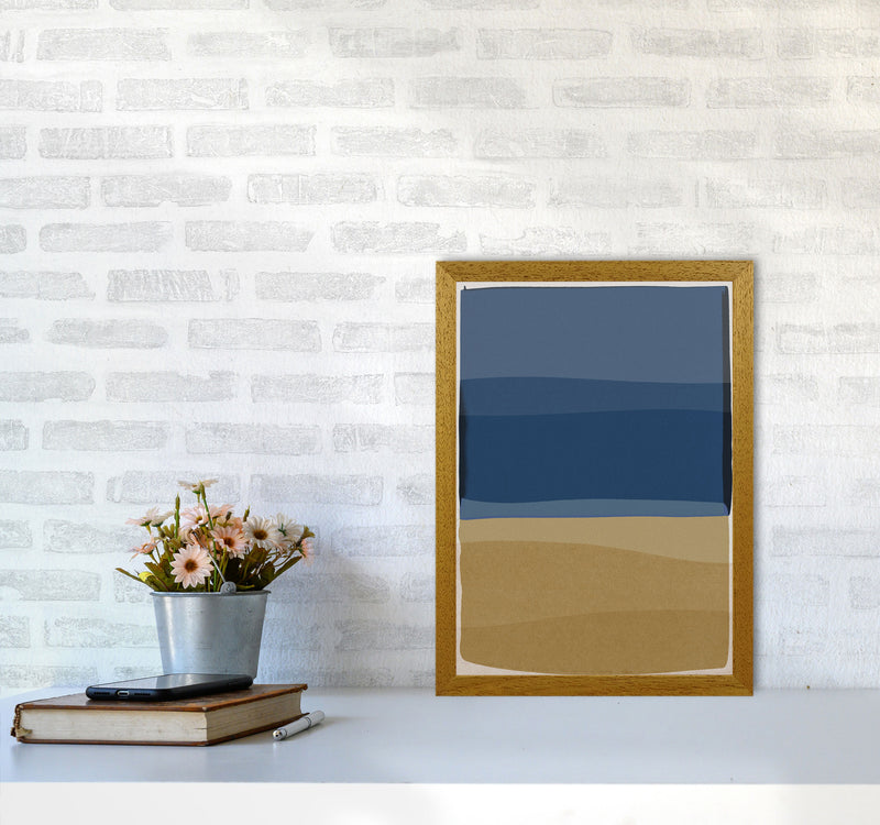 Modern Blue and Brown Abstract Art Print by Orara Studio A3 Print Only