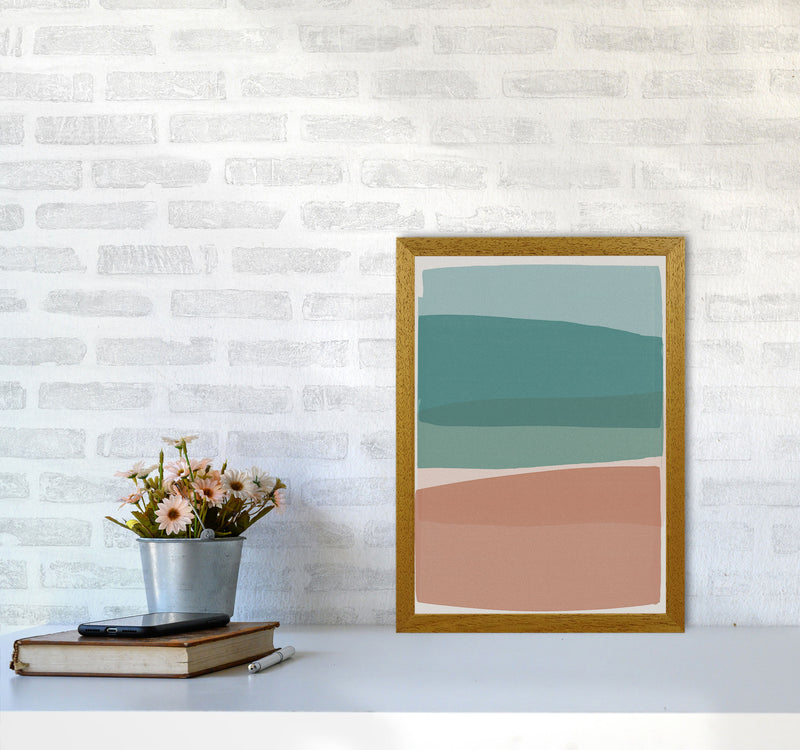 Modern Turquoise and Pink Abstract Art Print by Orara Studio A3 Print Only