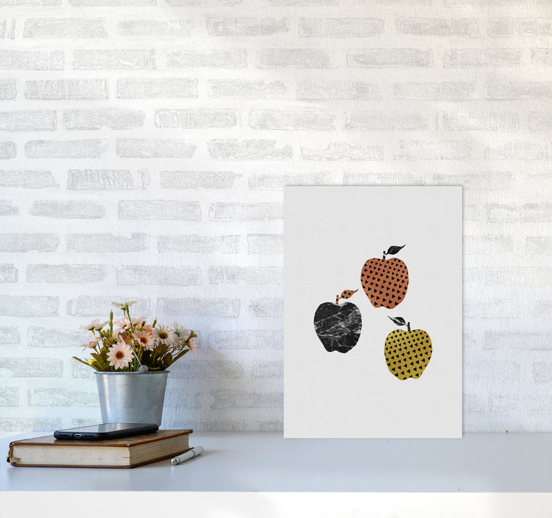 Apples Print By Orara Studio, Framed Kitchen Wall Art A3 Black Frame