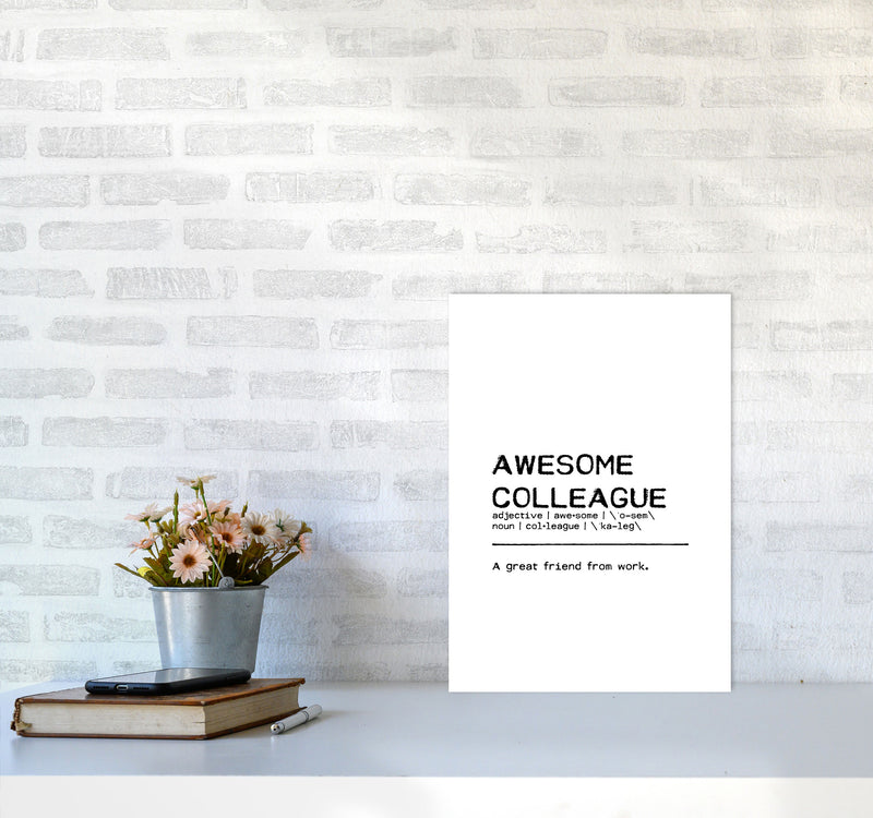 Awesome Colleague Friend Definition Quote Print By Orara Studio A3 Black Frame