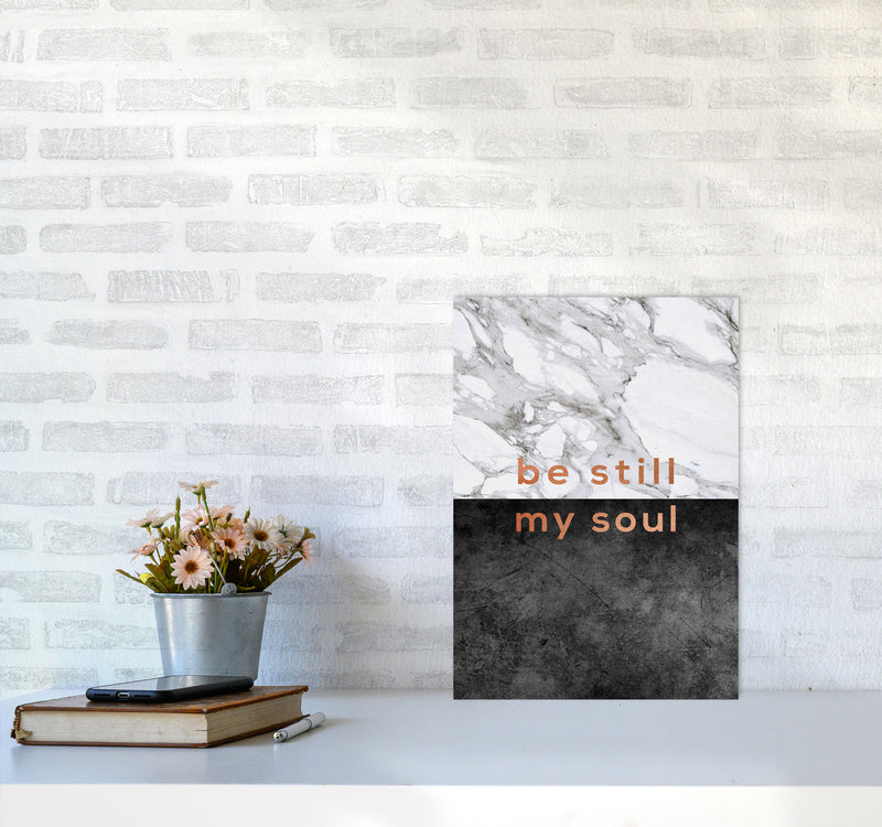 Be Still My Soul Marble Quote Print By Orara Studio A3 Black Frame
