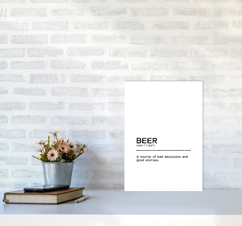 Beer Stories Definition Quote Print By Orara Studio A3 Black Frame