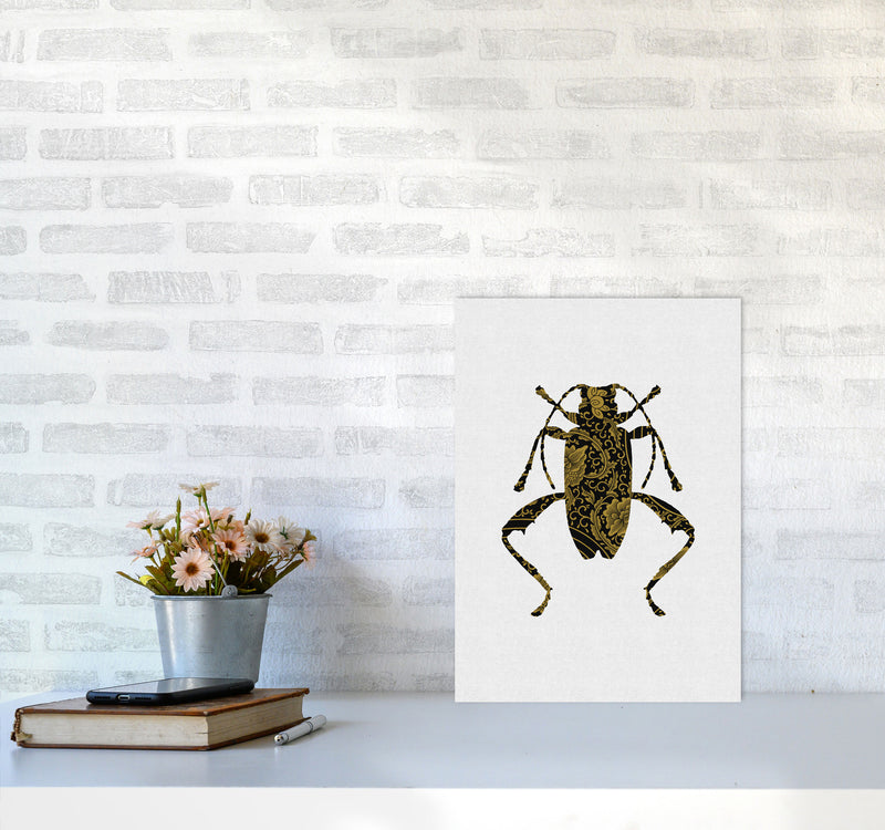 Black And Gold Beetle III Print By Orara Studio Animal Art Print A3 Black Frame