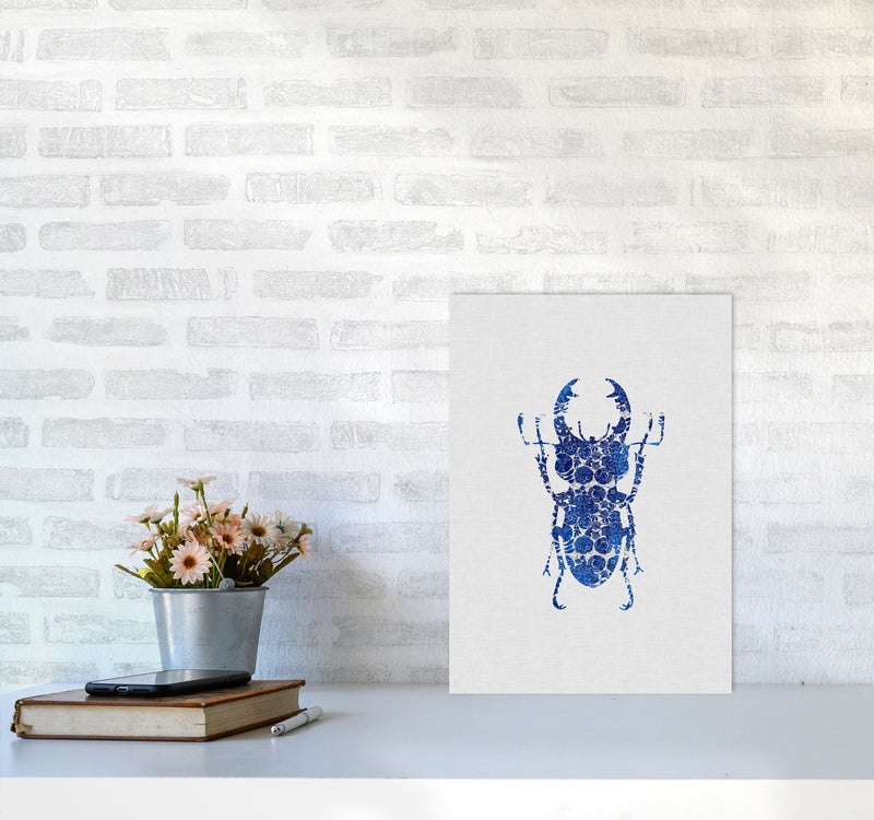 Blue Beetle III Print By Orara Studio Animal Art Print A3 Black Frame