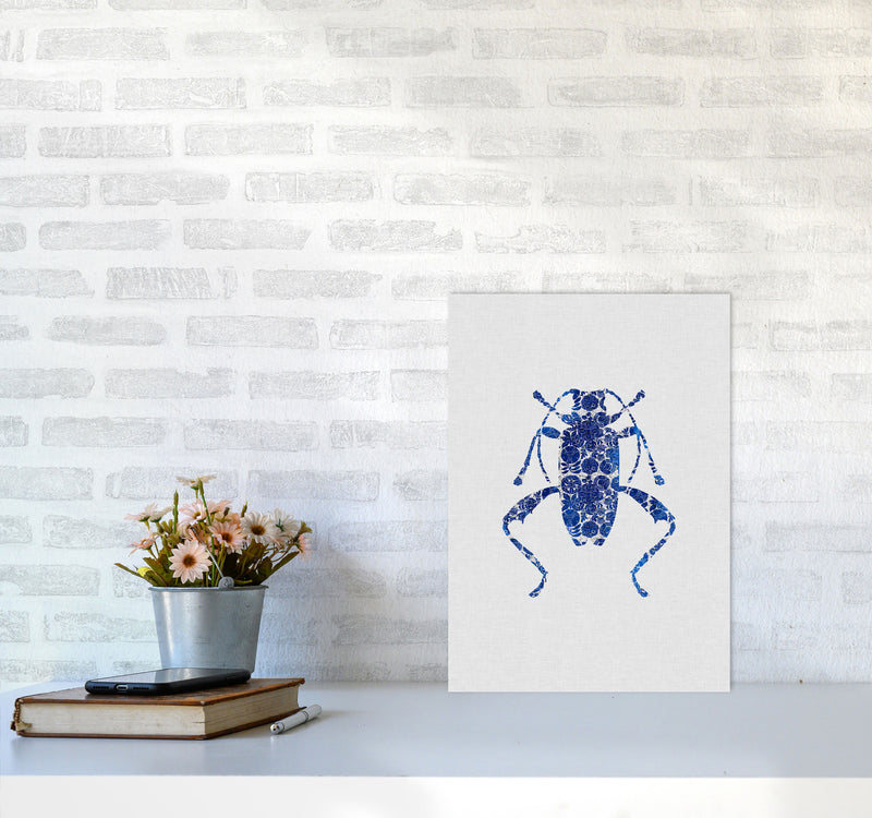 Blue Beetle IV Print By Orara Studio Animal Art Print A3 Black Frame