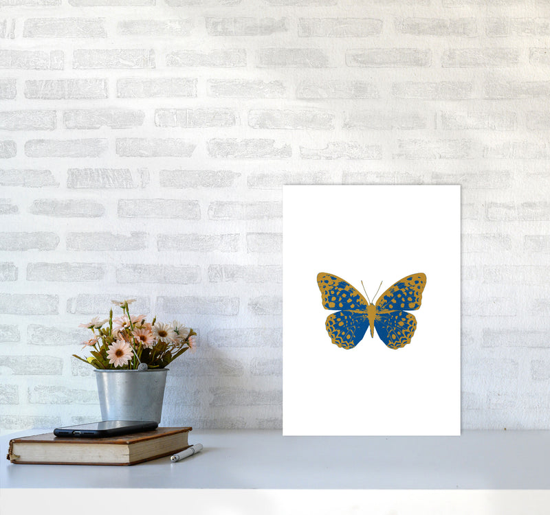 Blue Butterfly Print By Orara Studio Animal Art Print A3 Black Frame