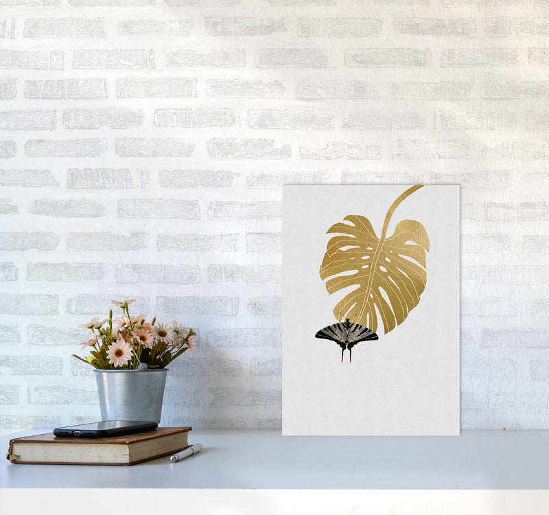 Butterfly & Monstera Leaf Print By Orara Studio A3 Black Frame