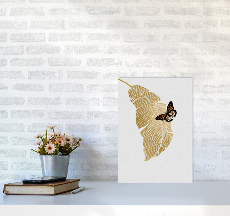 Butterfly & Palm Leaf Print By Orara Studio A3 Black Frame
